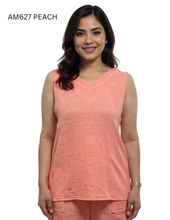 Load image into Gallery viewer, Casual Sleeveless V-Neck Top &amp; Straight Pants Set #AM627-628
