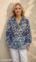 Load image into Gallery viewer, Abstract Print V-Neck Long Sleeve Blouse #AM638
