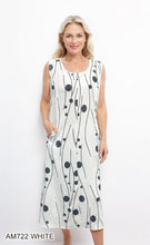 Load image into Gallery viewer, Sleeveless Abstract Print Midi Dress with Pockets #AM722
