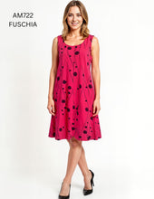 Load image into Gallery viewer, Sleeveless Abstract Print Midi Dress with Pockets #AM722
