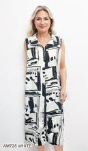 Load image into Gallery viewer, Sleeveless Zip-Front Abstract Print Midi Dress #AM728
