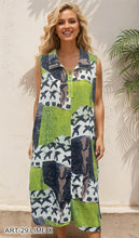 Load image into Gallery viewer, Patchwork Zip-Front Midi Dress #ART-29
