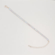Load image into Gallery viewer, Silver Iridescent Baguette Crystal Tennis Bracelet
