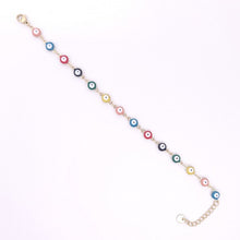 Load image into Gallery viewer, Evil Eye Bracelet - Gold Chain with Colorful Nazar Beads #BY225
