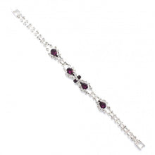 Load image into Gallery viewer, Silver Crystal Teardrop Statement Bracelet

