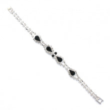 Load image into Gallery viewer, Silver Crystal Teardrop Statement Bracelet

