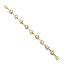 Load image into Gallery viewer, Elegant Pearl Floral Crystal Bracelet #B123
