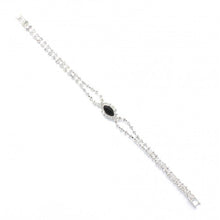Load image into Gallery viewer, Silver Crystal Halo Tennis Bracelets with Colored Center Stone
