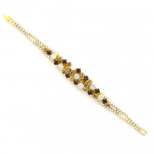 Load image into Gallery viewer, Elegant Crystal Cluster Bracelet with Gemstone Accents Rhodium #B5695

