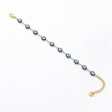 Load image into Gallery viewer, Evil Eye Bracelet - Gold Chain with Colorful Nazar Beads #BY225
