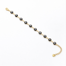Load image into Gallery viewer, Evil Eye Bracelet - Gold Chain with Colorful Nazar Beads #BY225
