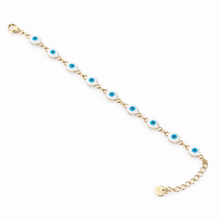 Load image into Gallery viewer, Evil Eye Bracelet - Gold Chain with Colorful Nazar Beads #BY225

