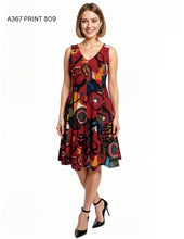 Load image into Gallery viewer, Printed Sleeveless Fit &amp; Flare Midi Dress #A367
