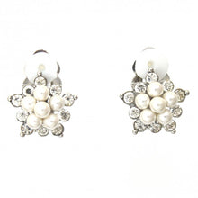 Load image into Gallery viewer, Elegant Pearl &amp; Crystal Flower Cluster Stud Earrings #E4398
