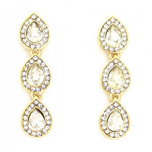 Load image into Gallery viewer, Luxury Triple Teardrop Dangle Earrings with Crystal Halo #E6261
