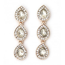 Load image into Gallery viewer, Luxury Triple Teardrop Dangle Earrings with Crystal Halo #E6261
