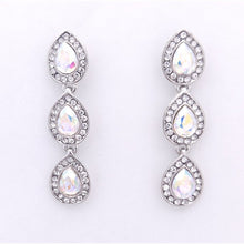 Load image into Gallery viewer, Luxury Triple Teardrop Dangle Earrings with Crystal Halo #E6261

