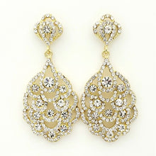 Load image into Gallery viewer, Luxury Teardrop Filigree Rhinestone Chandelier Earrings #E7057
