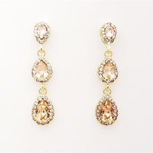 Load image into Gallery viewer, 3-Tier Teardrop Crystal Cascade Chandelier Earrings #E7117
