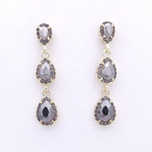 Load image into Gallery viewer, 3-Tier Teardrop Crystal Cascade Chandelier Earrings #E7117
