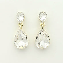 Load image into Gallery viewer, Elegant Double Teardrop Crystal Dangle Earrings #E7132
