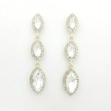 Load image into Gallery viewer, Elegant 3-Tier Marquise Crystal Halo Drop Earrings #E7147
