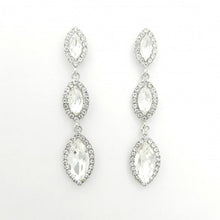 Load image into Gallery viewer, Elegant 3-Tier Marquise Crystal Halo Drop Earrings #E7147
