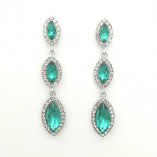 Load image into Gallery viewer, Elegant 3-Tier Marquise Crystal Halo Drop Earrings #E7147

