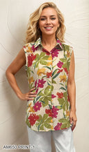 Load image into Gallery viewer, Floral Print Sleeveless Collared Top #AM650
