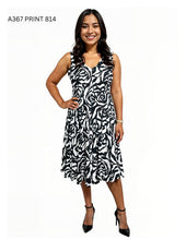 Load image into Gallery viewer, Printed Sleeveless Fit &amp; Flare Midi Dress #A367
