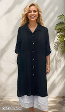 Load image into Gallery viewer, Relaxed Long Button-Down Tunic Shirt #G613
