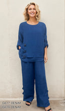 Load image into Gallery viewer, Linen Button Detail Top and Wide Leg Pants Set #G617-618

