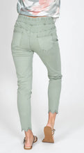 Load image into Gallery viewer, COMFORT ANKLE JEAN WITH SELF EMBROIDERED BOTTOM AND RHINESTONE DETAILS #1047
