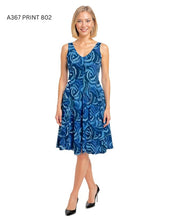 Load image into Gallery viewer, Printed Sleeveless Fit &amp; Flare Midi Dress #A367
