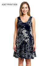 Load image into Gallery viewer, Printed Sleeveless Fit &amp; Flare Midi Dress #A367
