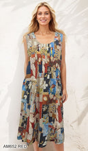 Load image into Gallery viewer, Patchwork Print Sleeveless Midi Dress #AM652
