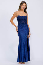 Load image into Gallery viewer, Form-fitting / sheath silhouette with a fitted bodice that flows into a sleek skirt #EK129
