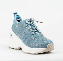 Load image into Gallery viewer, Round toe wedge, crystal accent, leather insole, rubber outsole RJA-2
