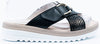 Round toe flat sandal, metallic accent, cushioned insole, flexible TPR outsole #ROH-1
