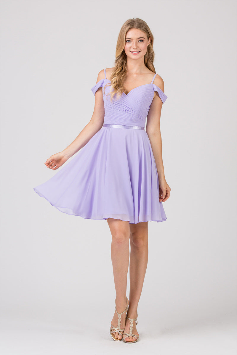 Off Shoulder Chiffon Short  You & Me Fashion